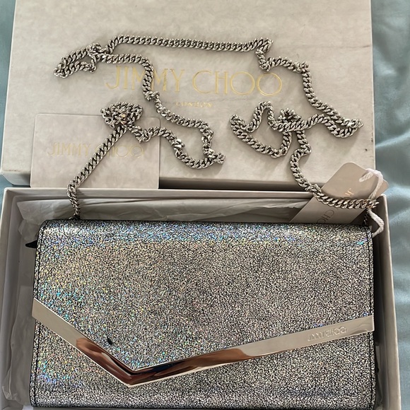 Jimmy Choo
Emmie Glitter Leather Clutch Bag - Picture 5 of 12